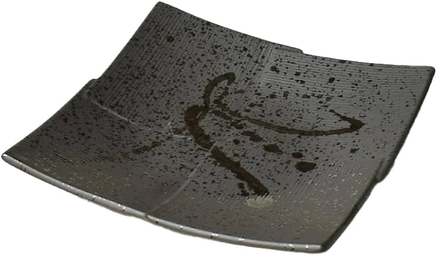 Amazon.co.jp: 【m'home style】 美濃焼 食器 和食器 薩摩黒墨こぼし Amazon.co.jp: 【m'home style】 美濃焼 食器 和食器 薩摩黒墨こぼし