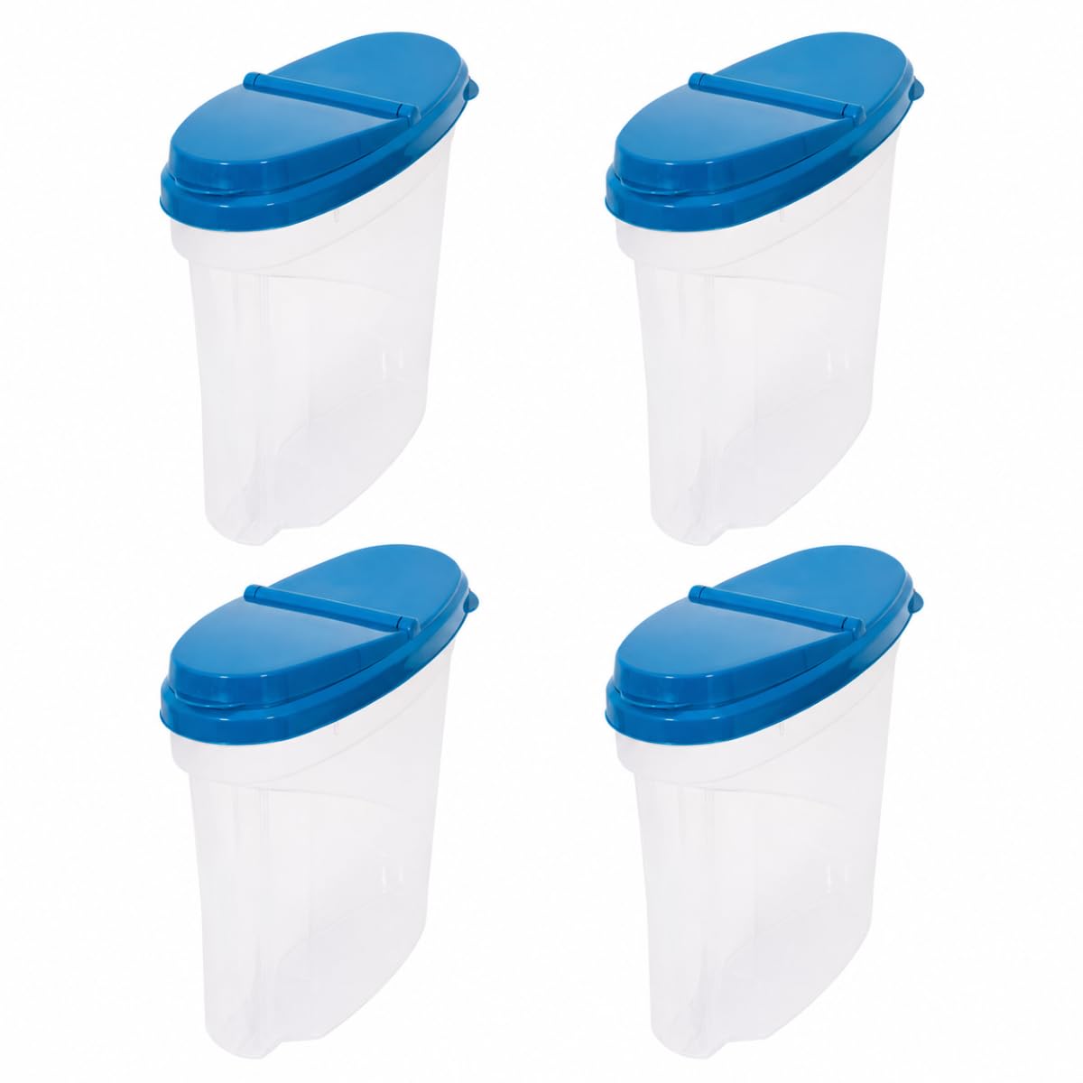 YöL Set of 4 Dry Food Storage Containers 4.8L PP Plastic with Flip Top Lid Blue Stackable Kitchen Canisters for Rice Cereal Pasta Flour Sugar Dishwasher Safe Top Rack