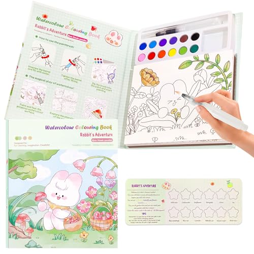 Image of FunBlast Watercolor Painting Book Set - DIY Graffiti Coloring Note-Book with Watercolor