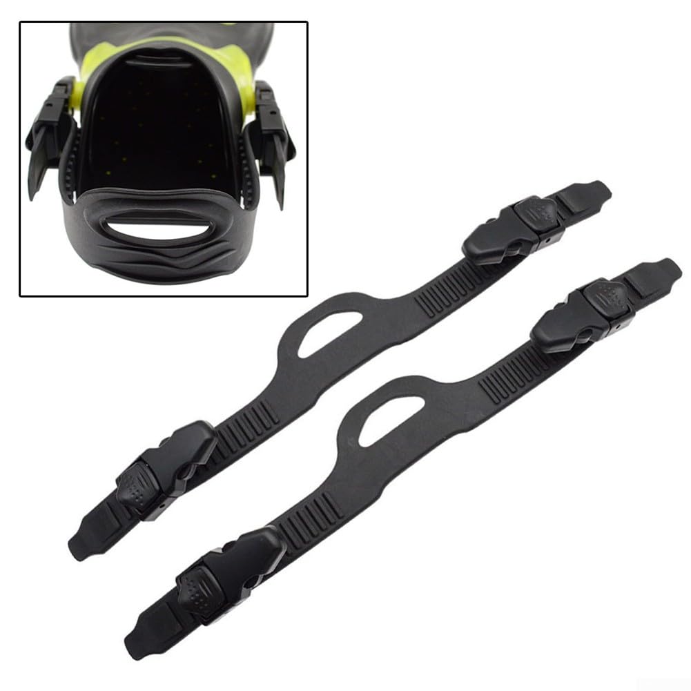 Correas de aleta, 1 par de correas de repuesto de goma ajustables para natación, buceo, esnórquel, ajuste seguro, fácil de instalar, accesorio para buceadores y nadadores