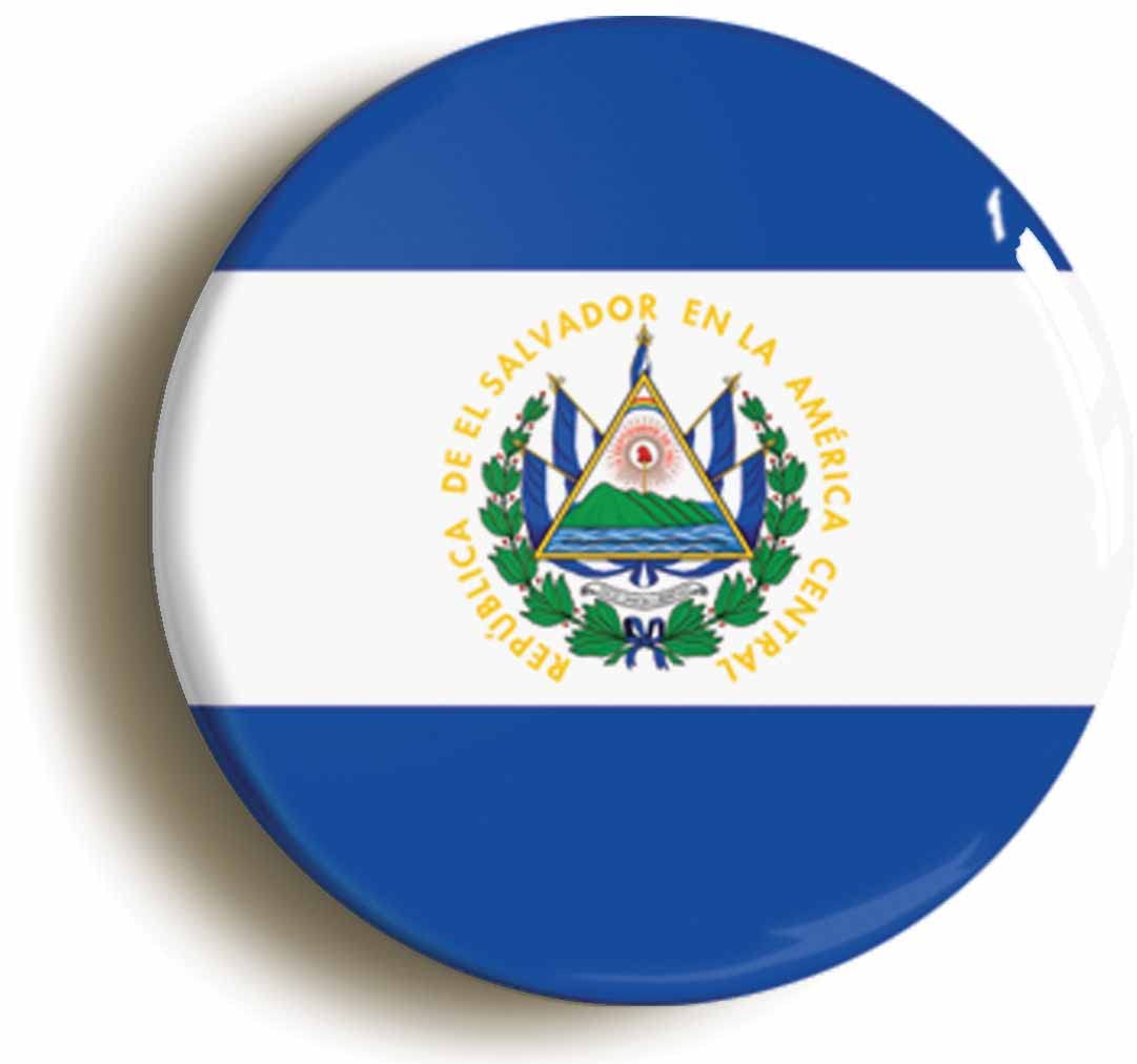 El Salvador National Flag Fridge Magnet (Circular 2inch / 50mm Diameter)