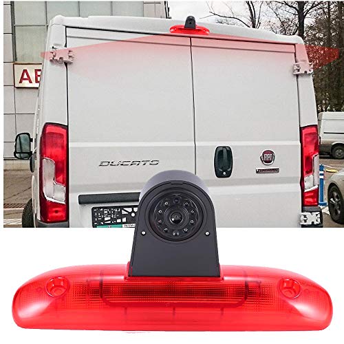 Caméra HD étanche pour aide au stationnement - Troisième toit - Lampe de frein - Caméra de recul pour Fiat Ducato 244 Bus Box / Peugeot Boxer / Citroën...