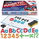Small Fish 242 Pcs Magnet Letters and Numbers for Kids and Toddlers, Magnetic Alphabet Toys with...