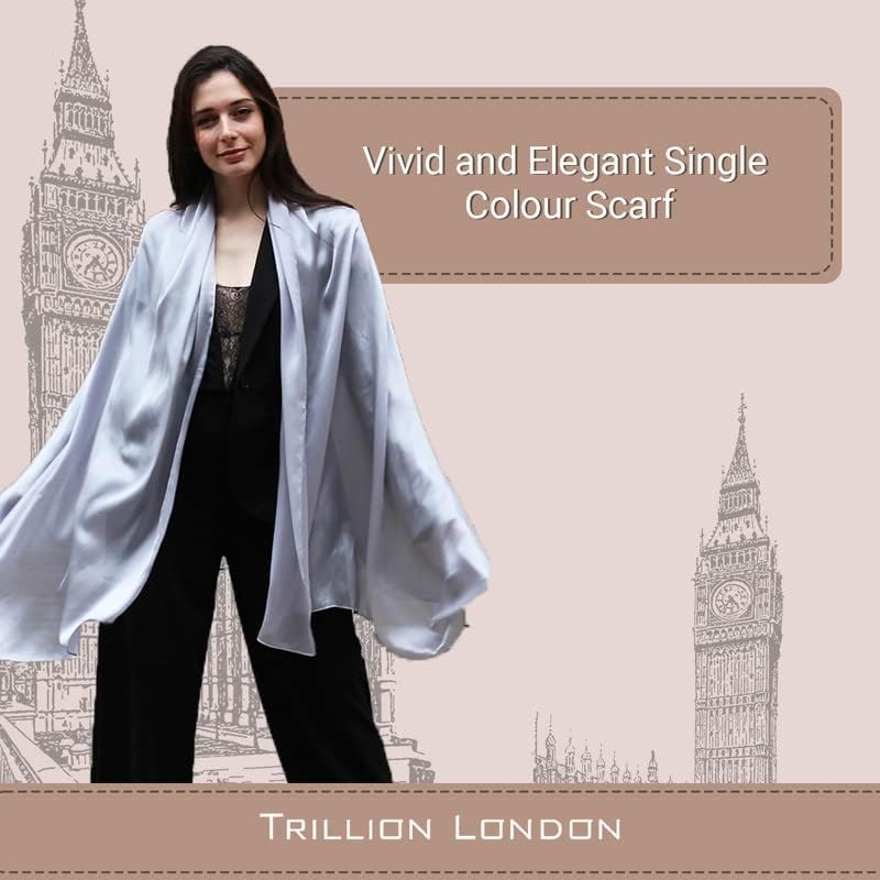 Trillion London® Spring Collection Silk Scarf - Silk Neck Scarf For Women - Ladies Lightweight Scarves Shawl Wraps 70" x 35" - Image 3