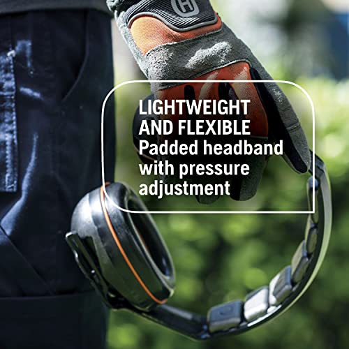 Image of Husqvarna Professional Headband Hearing Protectors 25dB(A) NRR, Lightweight, Padded Headband, Clamshell Design, Black