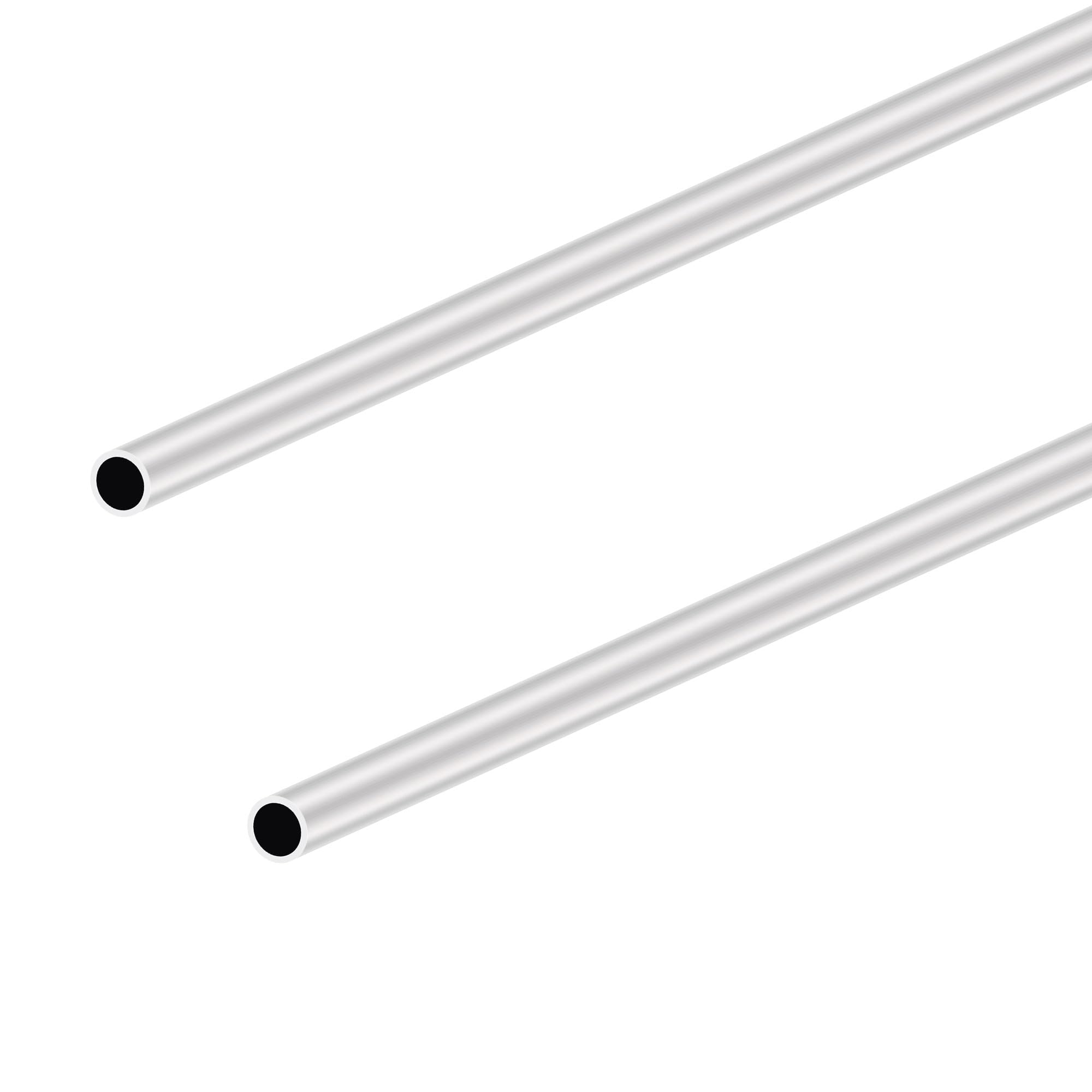 LAVMHAB 6063 Aluminum Tube 10mm OD x 8mm ID 1.0mm Wall Thickness 400mm Length, Aluminum Round Tubing Seamless Straight Pipes (2pcs)