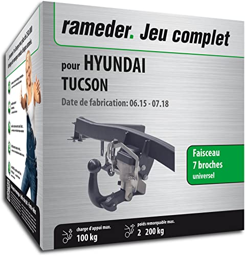 Attelage escamotable + Faisceau 7 Broches Compatible avec Hyundai Tucson (137159-14316-1-FR)