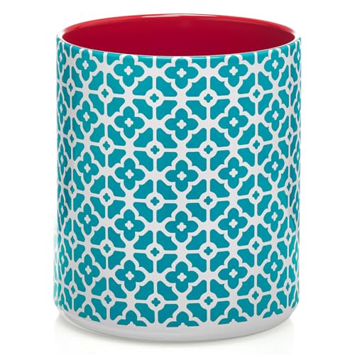 DOWAN Colorful Large Utensil Holder, 7.2' x 6.2' Ceramic Kitchen Utensil Holder for...