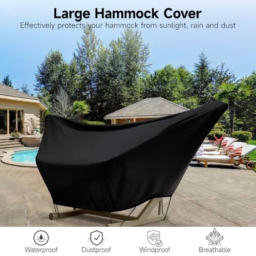 Housse de hamac imperméable 284,5 cm en polyester 420D noir