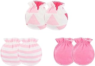 [M] 3 paia di muffin neonatale neonato senza muffole in cotone