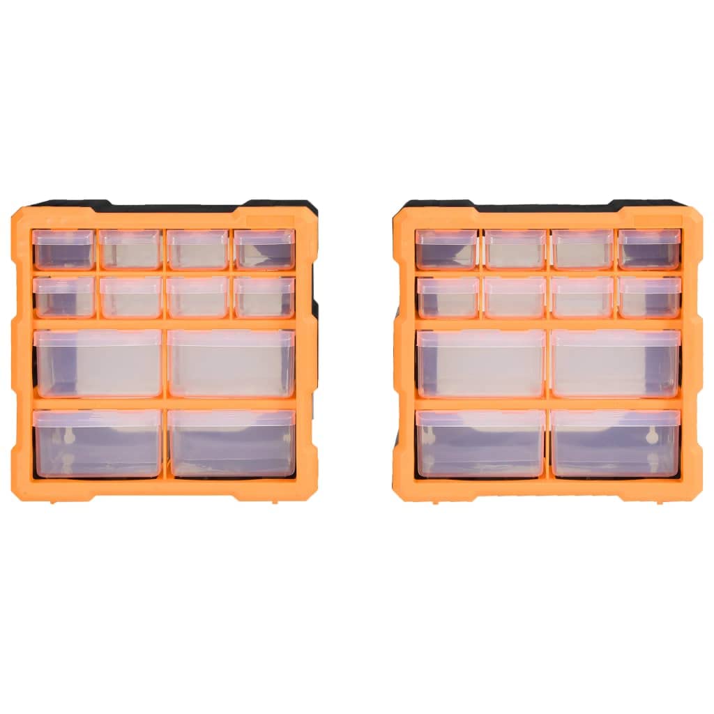 Organizador de herramientas con 24 cajones, 26,5 x 16 x 26 cm, organizador de herramientas con 16 cajones pequeños y 8 medianos de plástico resistente a los golpes para tuercas, pernos