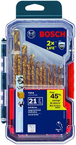 BOSCH TI21A 21-Piece Titanium Drill Bit Set