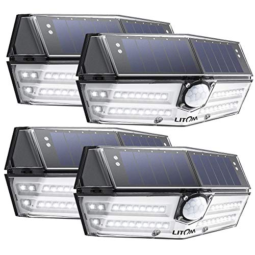 LITOM 40 LED Solar Lights Outdoor, 3 Optional Modes Wireless Motion Sensor...