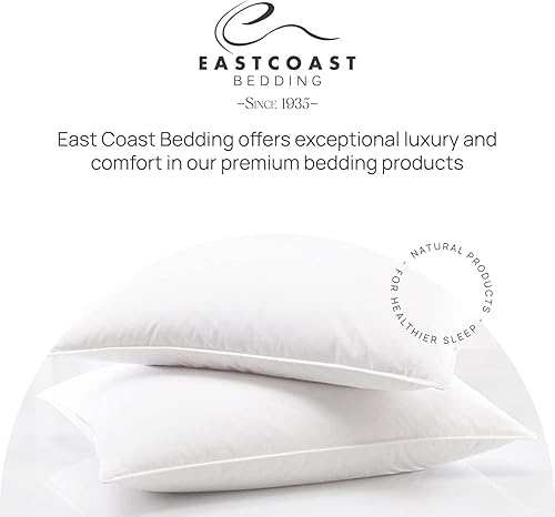 Miniatura 7 de East Coast Bedding Almohada estándar Pure Dream Firm, almohada de hotel de apoyo medio, tamaño estándar de 20 x 26 pulgadas, almohadas de plumas de