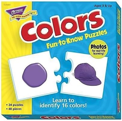 Miniatura 2 de Trend Enterprises Fun-to-Know Puzzles Colors Learn 16 Colors and Their Words 24 Two-Sided Puzzles Self-Checking 48 Puzzles Total for Ages 3 and Up