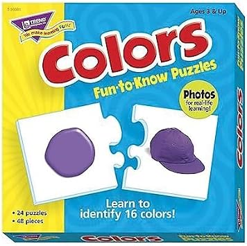 Colors Fun-to-Know Puzzles by TREND Enterprises, Inc.; 48 Sturdy Pieces for Early learners