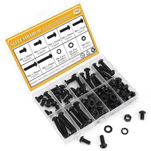 Kit vis et écrous M6 noir pour fixer et assembler vos pièces mécaniques