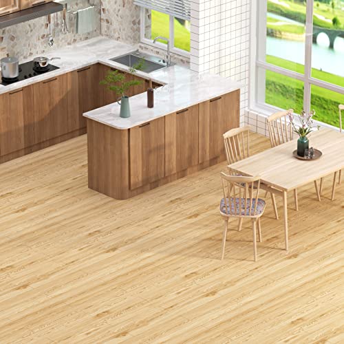 Oxdigi Peel And Stick Vinyl Flooring Roll 23"X 196"/32 Sq.ft, Thicken Self Adhesive Vinyl Floor Tiles Wood Plank Flooring Waterproof Wear-Resistant For Any Room, Easy Diy Floor Coverings, Nature Wood #TOP6