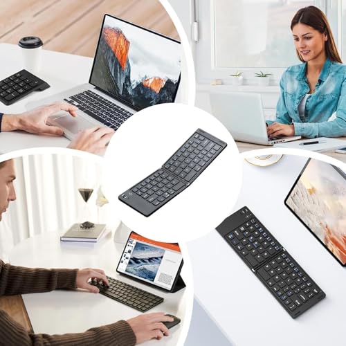 Teclado inalámbrico plegable con teclas silenciosas y batería recargable 4