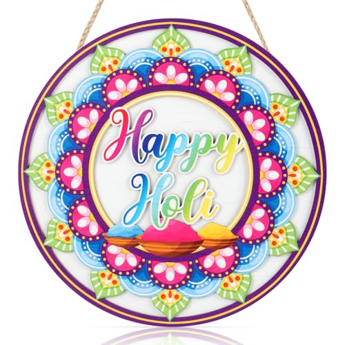 CHDITB 3D Happy Holi Wood Sign, Indian Hindu Festival of