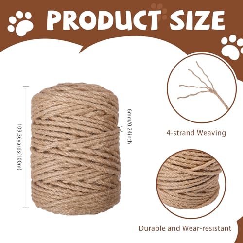 Cuerda de sisal para rascar gatos 109 yardas FREEBLOSS miniatura 2