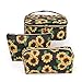 Produktbild Serious Lamp 3er Pack Kosmetik Reisetasche, Schminktasche Tragbare Kulturbeutel Make-up Bürsten Fall wasserdichte Make-up Organizer Tasche für Frauen Mädchen,Sunflower