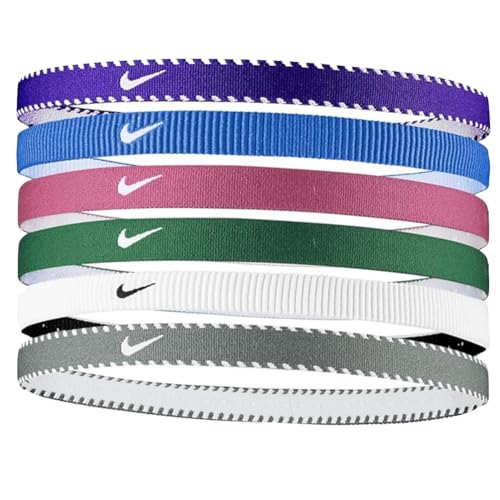 Nike Printed Headbands/Silicone strip grips hair and keeps band in place - 6 Pack - Unisex (6PK-PRINTED-29)