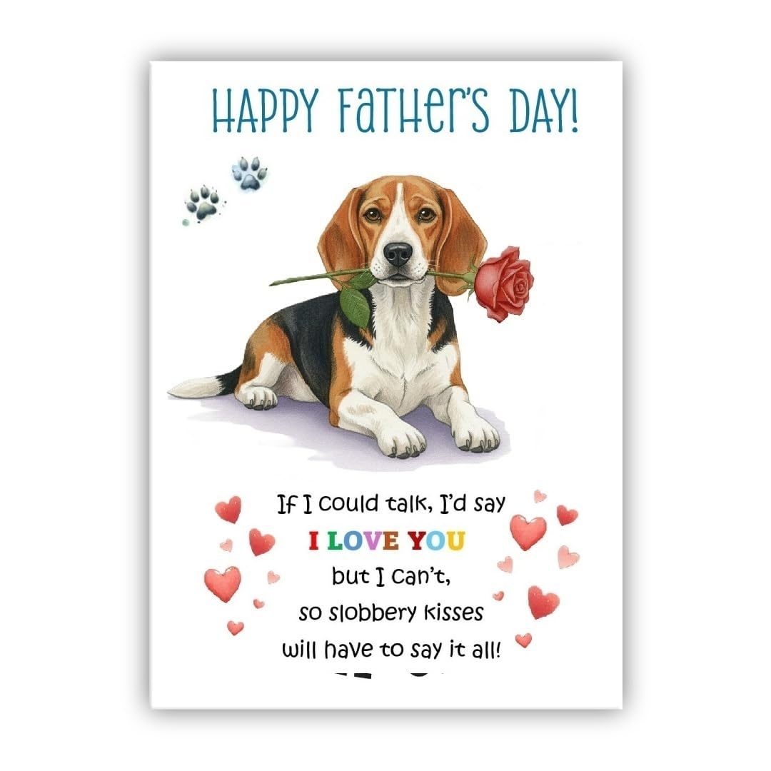 Father’s Day Card From the Dog. Multiple Breeds Available. Adorable Fathers Day Pet Card (• Beagle)