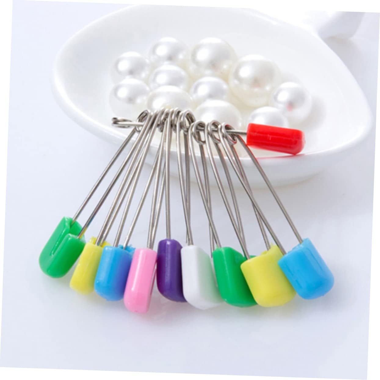 LALAFINA 300pcs Safety Steel Pins for Reusable Diapers Quick Fastening for Boys and Girls Clothes Nursing Towels