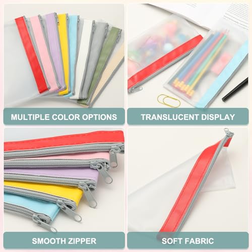 Bolsas De Dinero PATIKIL sobres de PVC transparente con cremallera para documentos 4