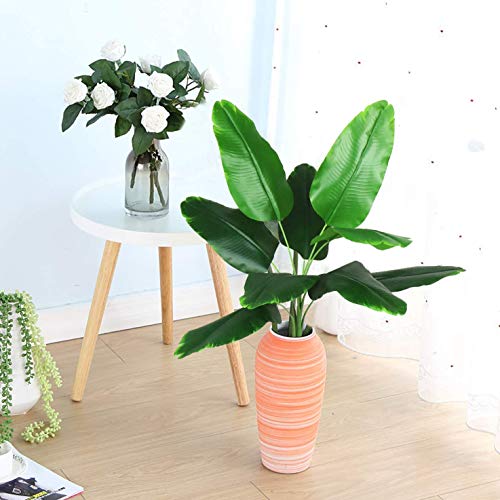 Fake Plants Banana Tree, Cattree Artificial Plant Decor Tall Faux Tropical Palm Trees Home Room Greenery Decorations Plastic Leaves Foliage Stems Bulk Indoor Outdoor Garden Party Wedding Decoration #TOP5