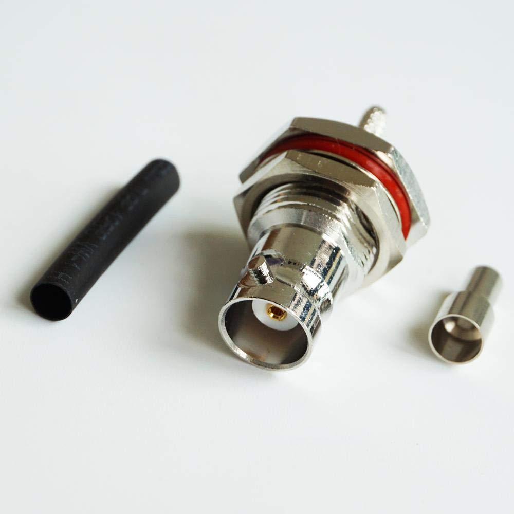 Wiring Connecting Terminals - 1X Pcs Q9 BNC Female Bulkhead Panel Mount Nut Window Plug Crimp for RG174 RG316 RG179 LMR100 RF Connector Adapter Brass