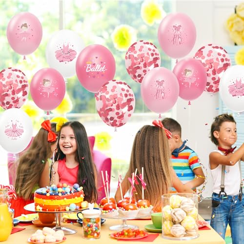 Ballons rose et confettis de qualité supérieure pour réception chic et ballet - 6