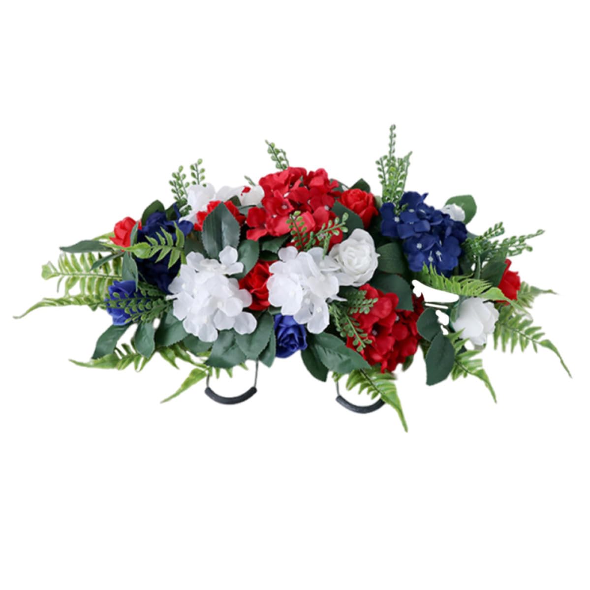 Composition Décorative de Fleurs Artificielles pour Cimetière, Gerbe Résistante en Plastique, pour Ornements Extérieurs de Pierres Tombales