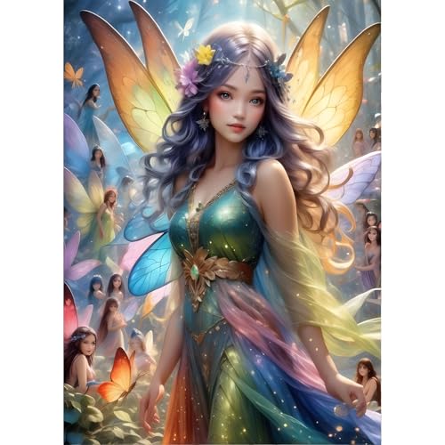 QINRUBB Fee Diamond Painting Erwachsene, 5D Elfenmädchen Diamant Painting Bilder Anfänger, DIY Fantasie Runder Vollbohrer Diamanten Malerei Stickerei Kreuzstich Geschenke Home Wand Dekor 30x40cm