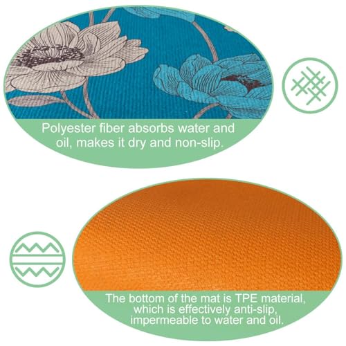 Tapetes de cocina VAPOKF alfombras absorbentes lavables antideslizantes 6