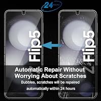 Lutree für Samsung Galaxy Z Flip 5 5G Schutzfolie, 2+2 Stück Displayschutzfolie + Kameraschutz für Panzerglas, TPU-Folie Bläschenfrei Displayfolie Anti- Kratzer HD Displayschutz Displayfolie – Ansicht 6