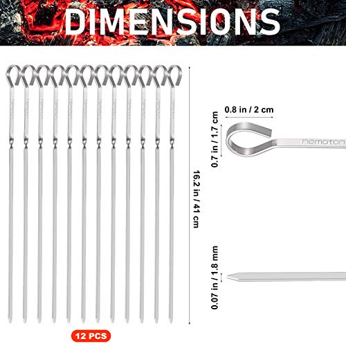 12 Unidades Espetos De Kabob De Aço Inoxidável Espetos De Churrasco Palhetas Para Churrasco Espetos