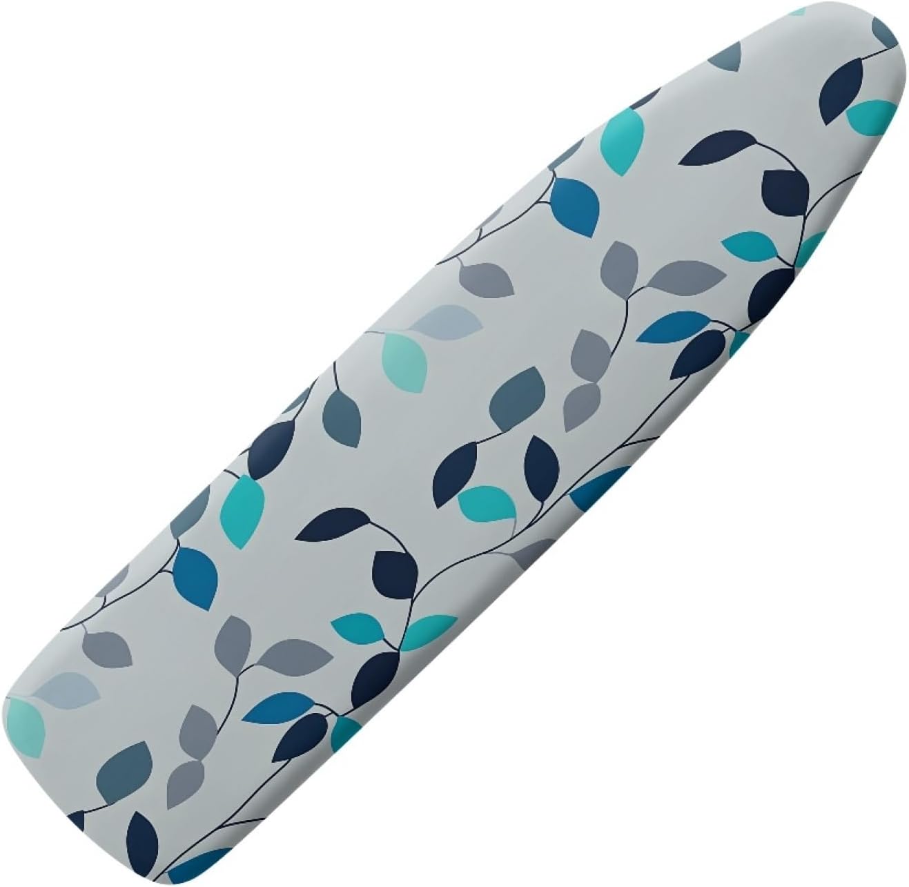Iron Board Cover with Padding Standard Size Blue Teal Leaves Padded Ironing Board Covers 15x54 Heat Reflective Extra Thick Wide Non Stick Scorch and Stain Resistant Heatproof