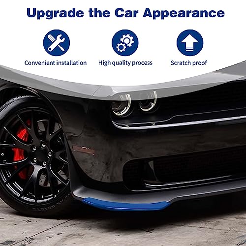 PDKLIN for Challenger Front Bumper Lip Splitter Protector Cover Trim for 2015-2023 Dodge Challenger Hellcat Blue Exterior Accessories 2pcs by PDKLIN - Used condition - Image 4