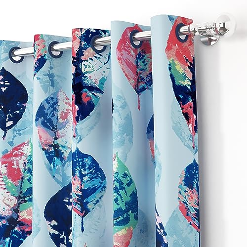 Image of Curtain Door - Raga Curtains Door Curtains 7 Feet for Home and Living Room |Abstract| Aqua Blue| Polyester, Pack of 2