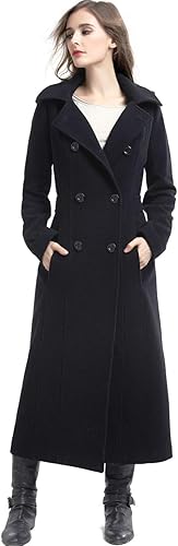 Vista 2 de BGSD Abrigo largo con capucha de lana Mariel para mujer (talla regular y grande y pequeña)
