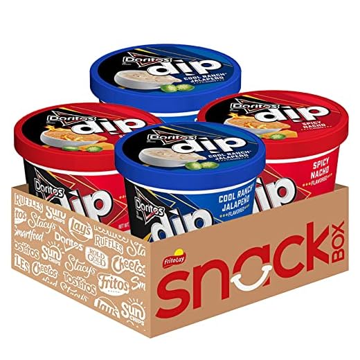 Doritos Spicy Nacho Flavored Dip and Cool Ranch Jalapeno Flavored Dip Variety Pack, 10oz Containers (4 Pack)