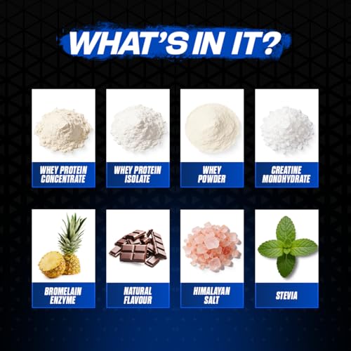 Image of Bigmuscles Nutrition Nitra Edge PB Whey Protein Powder [1kg, Rich Chocolate] | 32g Protein [Isolate + Concentrate], 3g Creatine Monohydrate | No Added - Sugar, Colours, Artificial Sweeteners