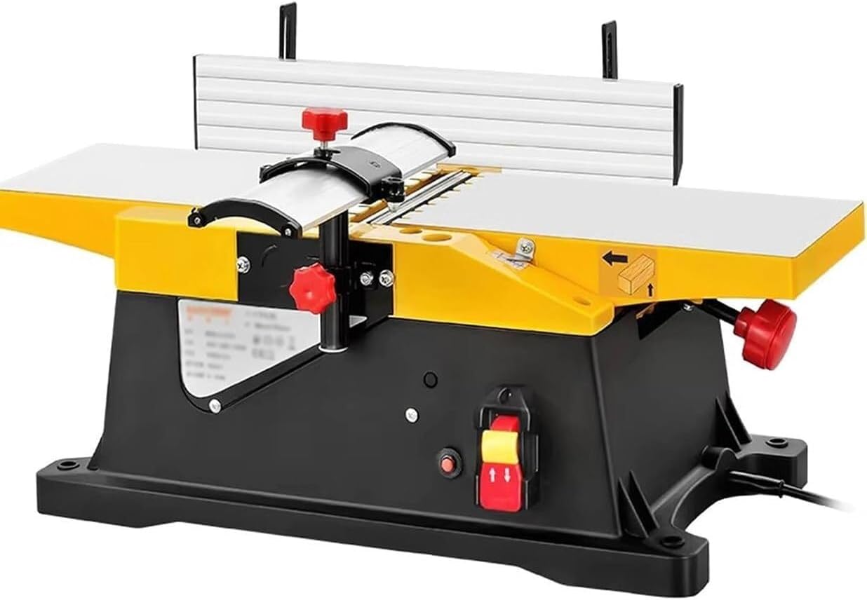 Bench Planer Electric Planer 1800W, 6-inch Bench Woodworking Planer, Multi-Function Electric Planer Drilling and milling Machine
