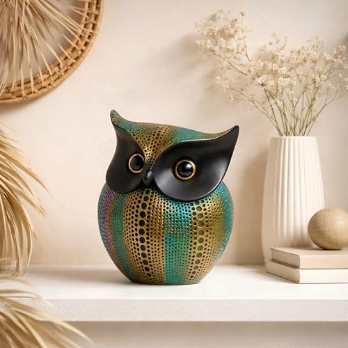 Image of Xtore Modern Classy Lucky Owl Resin Art Figure Showpiece -(Pack of 1,Multicolor)