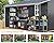 Jocisland 12x12x6.6 FT Galvanized Metal Storage Shed with Open Firewood Bay, Sliding Doors & Ramp, 2 Windows & Vents, Weather-Resistant Outdoor Tool/Garden Shed, Dark Grey/White