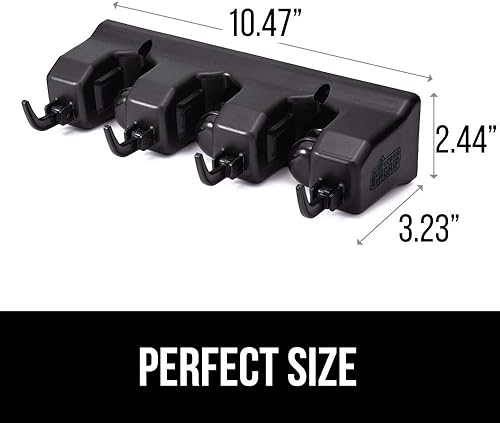 Miniatura 6 de Gorilla Grip Soporte para fregona y escoba, estante de almacenamiento de montaje en pared fácil de instalar, organizar suministros de limpieza,