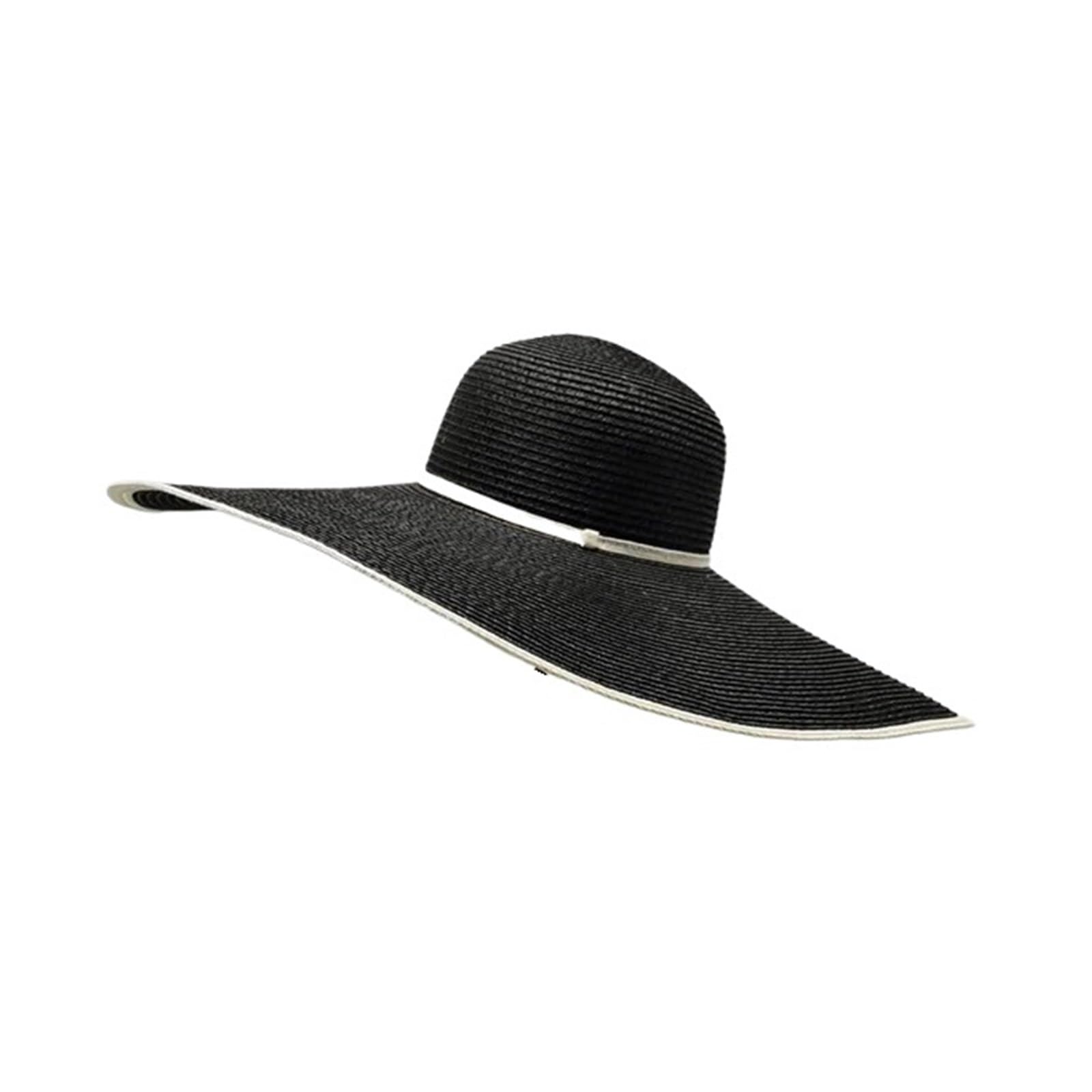 Fasksh Sombrero de paja para mujer, sombrero de verano para mujer, con costuras grandes, borde grande, 18 cm, sombrero de playa para vacaciones, sombrero de sol, sombrero de paja tejido a mano