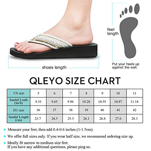 Qleyo Comfort Platform Flip Flops For Women, Casual Wedge Thong Slippers With Arch Support, Yoga Mat Walking Flip Flops With Non Slip Soles Size 8 #TOP7